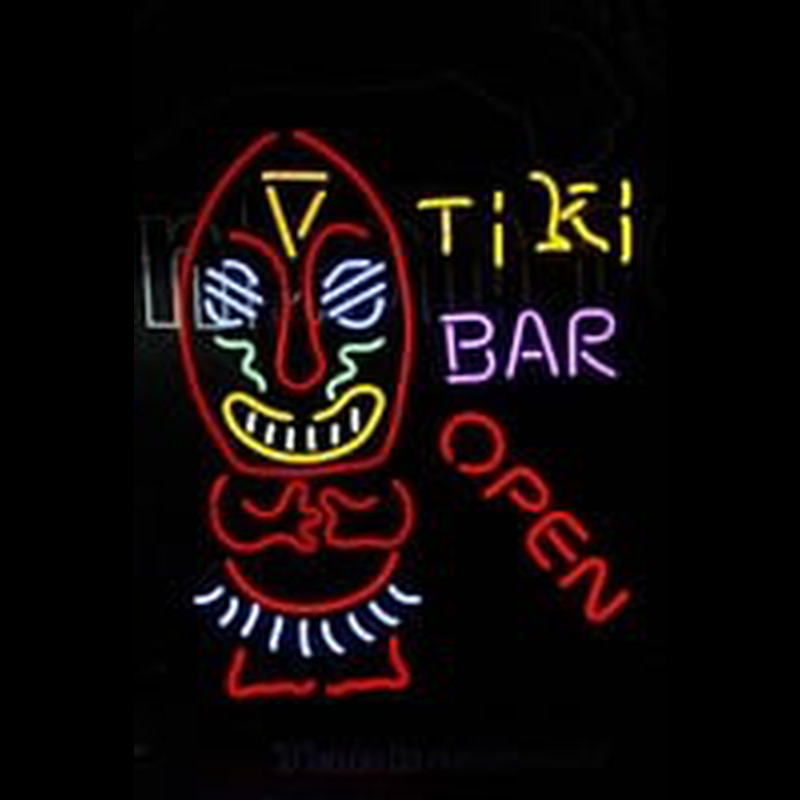 Ti Ki Bar Cocktails Open Aboriginal Man Neontábla