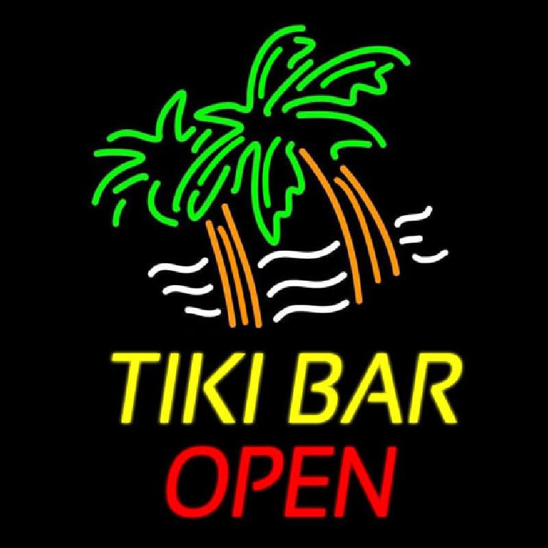 Tiki Bar Open Neontábla