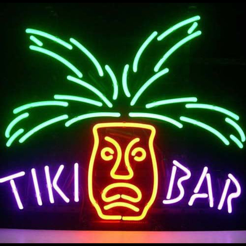 Tiki Bar Paradise Palm Sör Kocsma Nyitva Neontábla