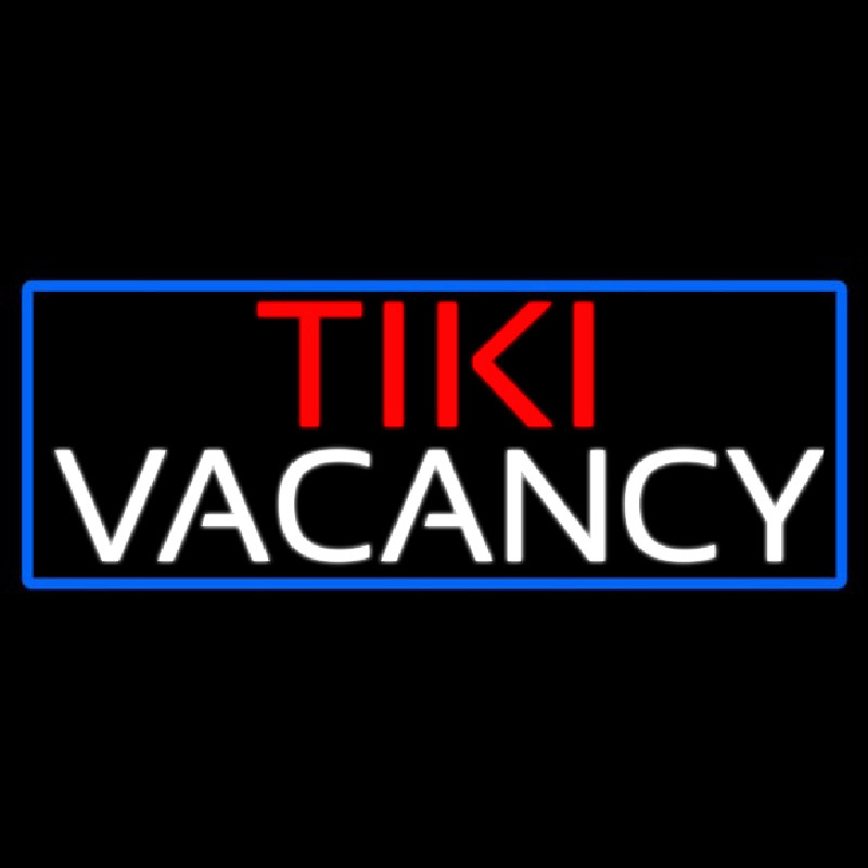 Tiki Vacancy With Blue Border Neontábla