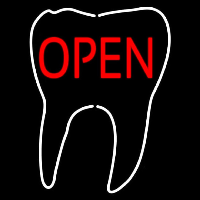 Tooth Logo Open Neontábla