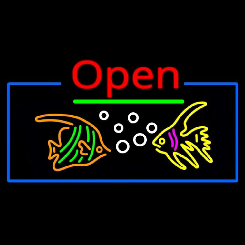 Tropical Fish Logo Open Neontábla