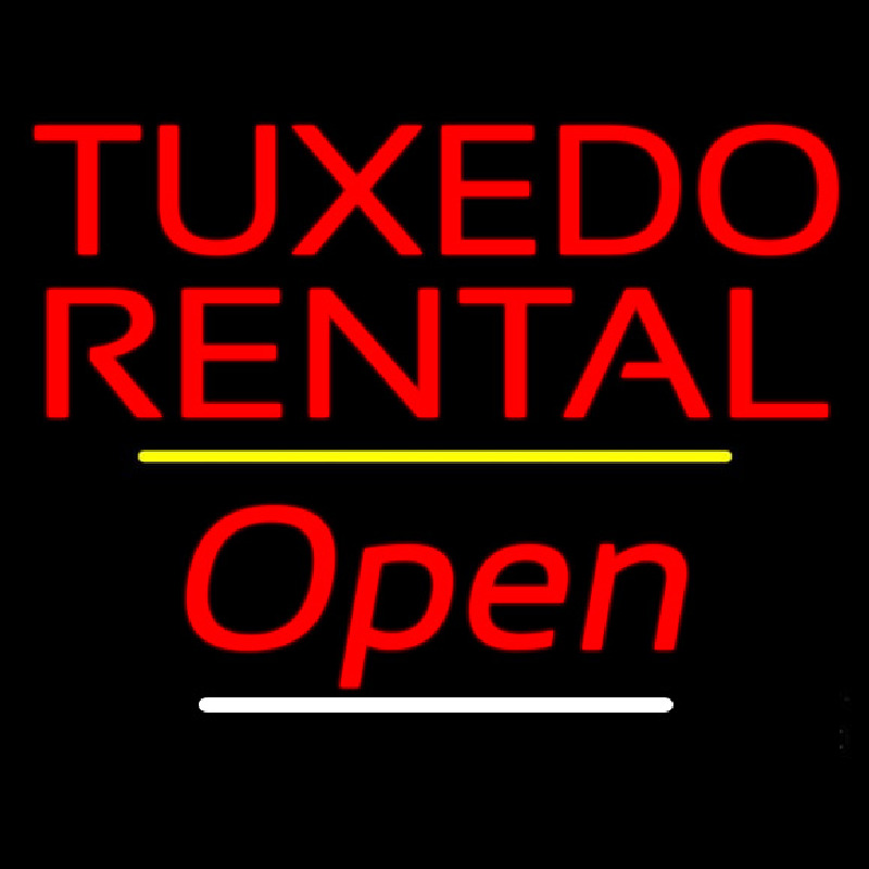 Tu edo Rental Open Yellow Line Neontábla