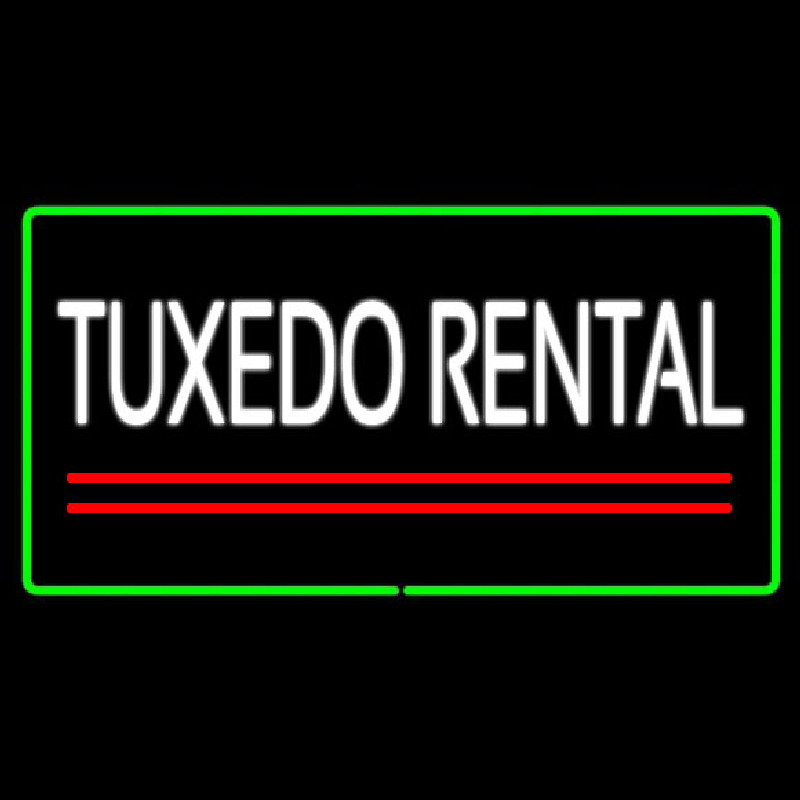 Tu edo Rental Rectangle Green Neontábla