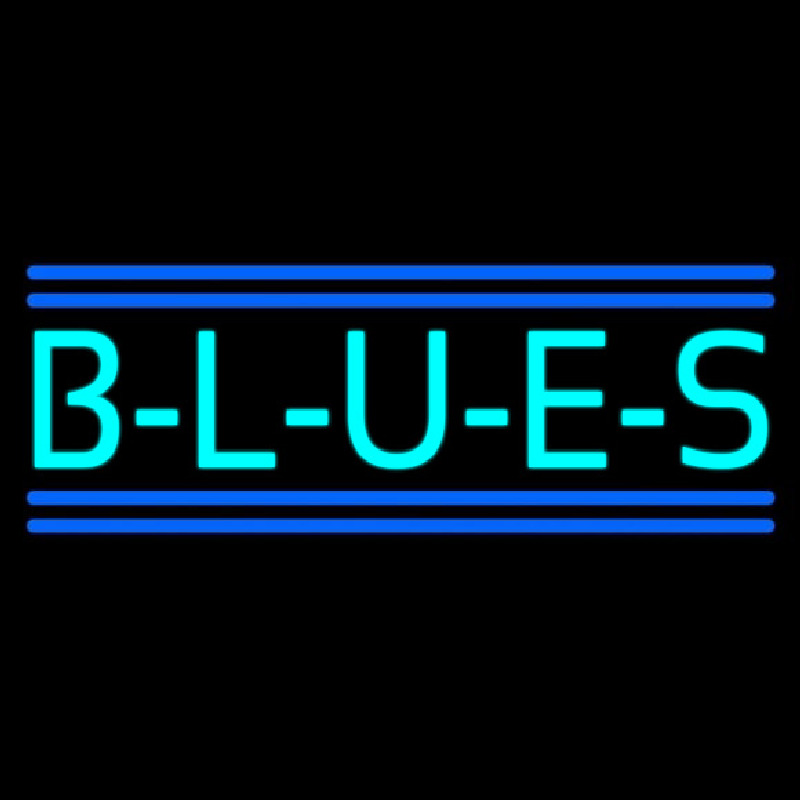 Turquoise Blues Block Neontábla