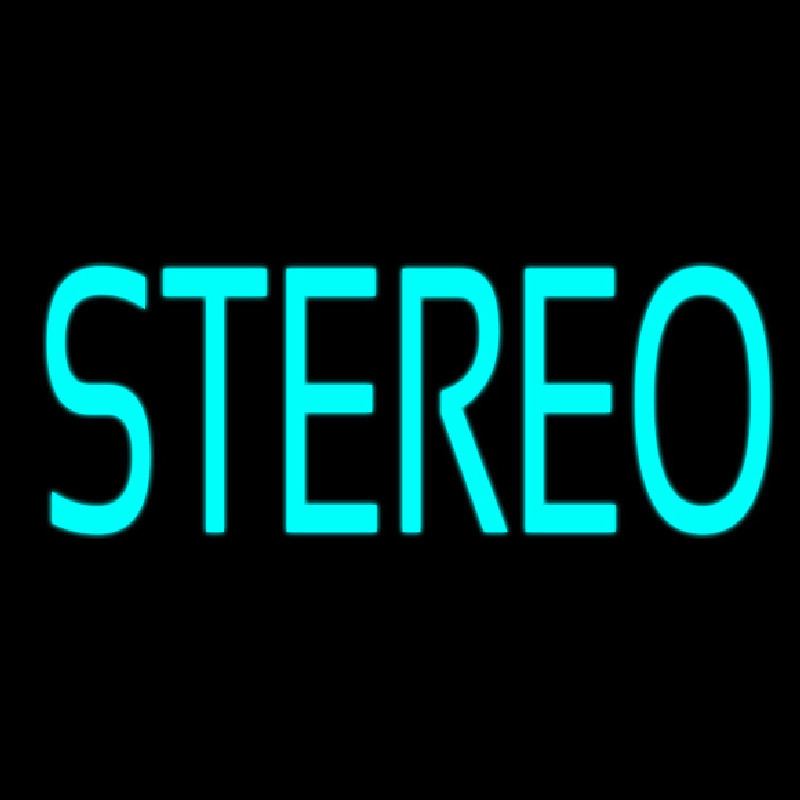 Turquoise Stereo Block Neontábla