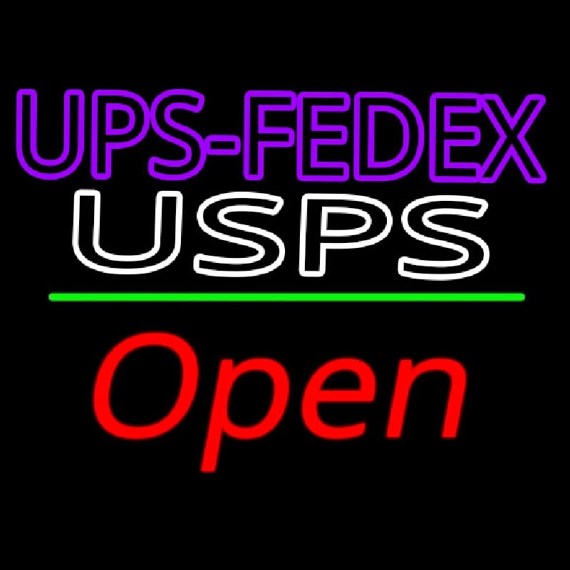 Ups Fede  Usps With Open 2 Neontábla