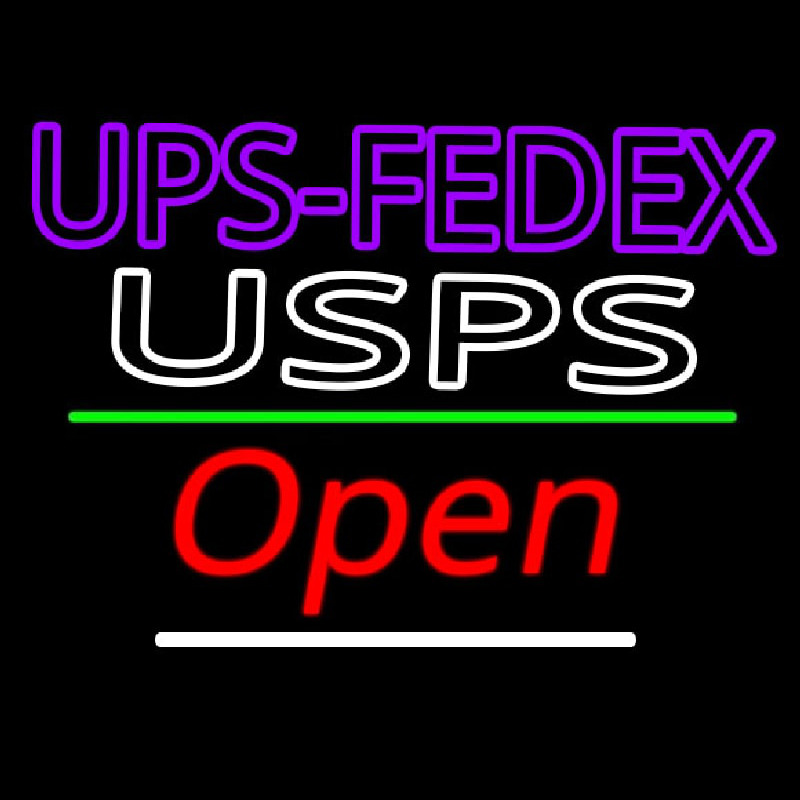 Ups Fede  Usps With Open 3 Neontábla