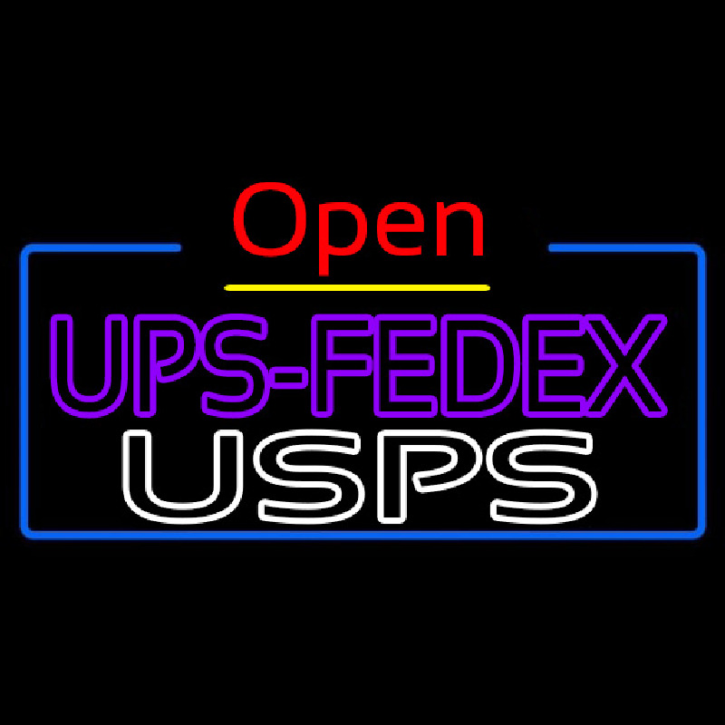 Ups Fede  Usps With Open 4 Neontábla