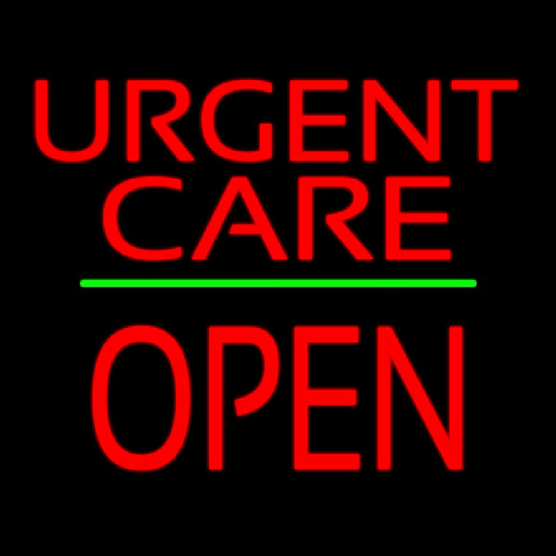 Urgent Care Block Open Green Line Neontábla