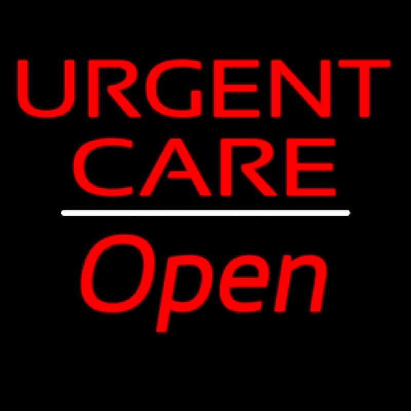 Urgent Care Open White Line Neontábla