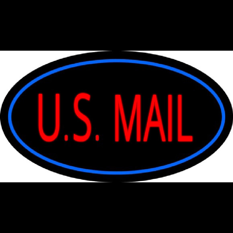 Us Mail Oval Blue Neontábla