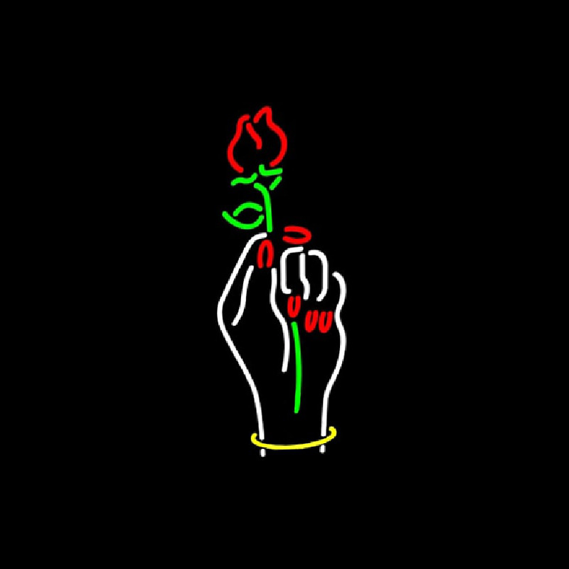 Vertical Nails Logo With Flower Neontábla