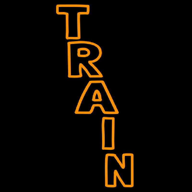 Vertical Orange Train Neontábla