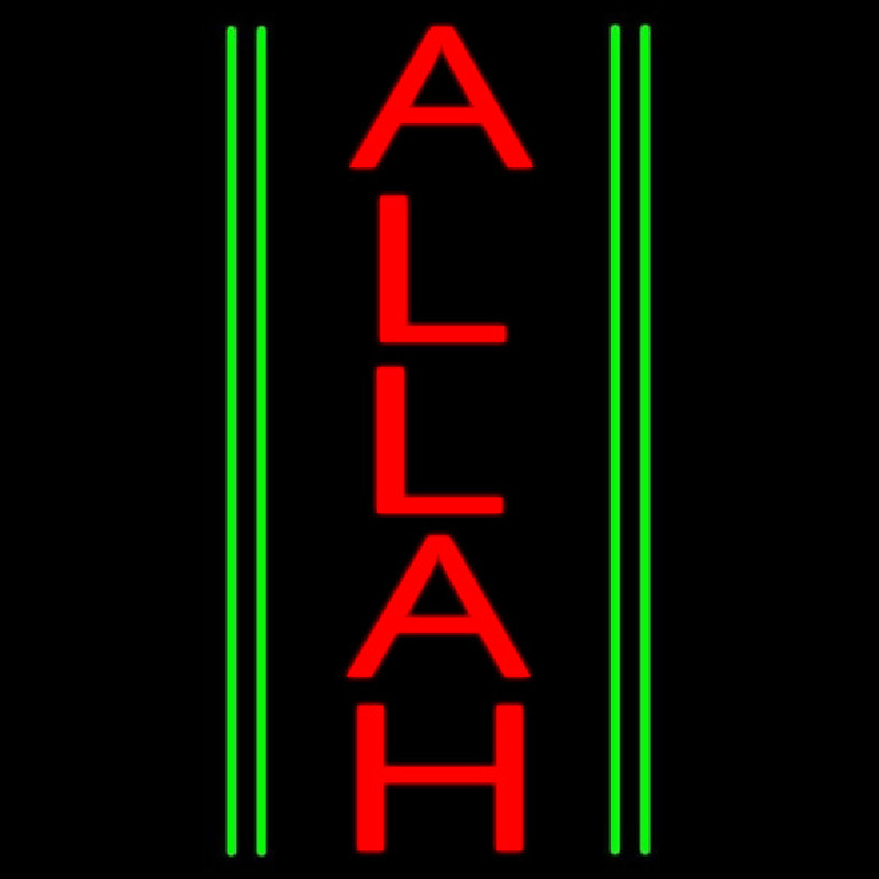 Vertical Red Allah Neontábla