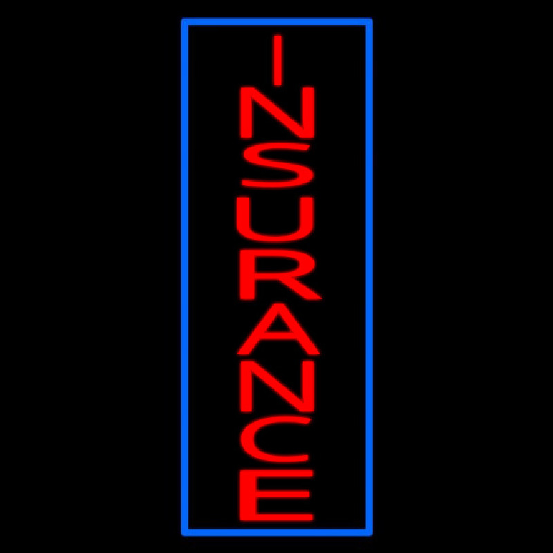 Vertical Red Insurance Blue Border Neontábla