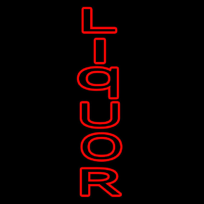 Vertical Red Liquor Neontábla