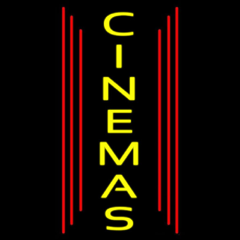 Vertical Yellow Cinemas Neontábla