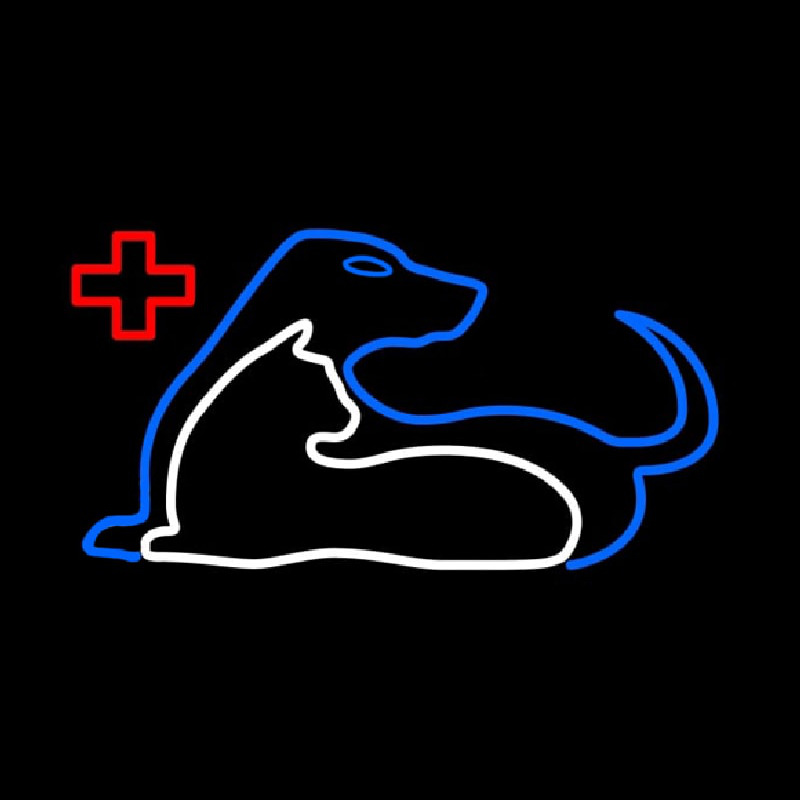 Vet Cat Dog Logo Neontábla