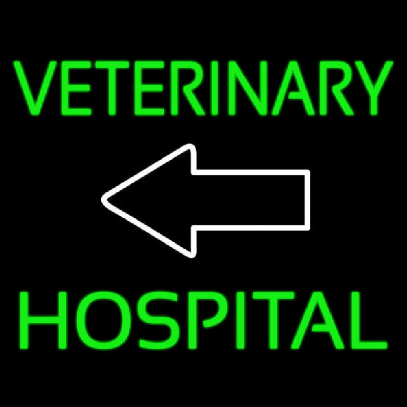 Veterinary Hospital With Arrow 1 Neontábla
