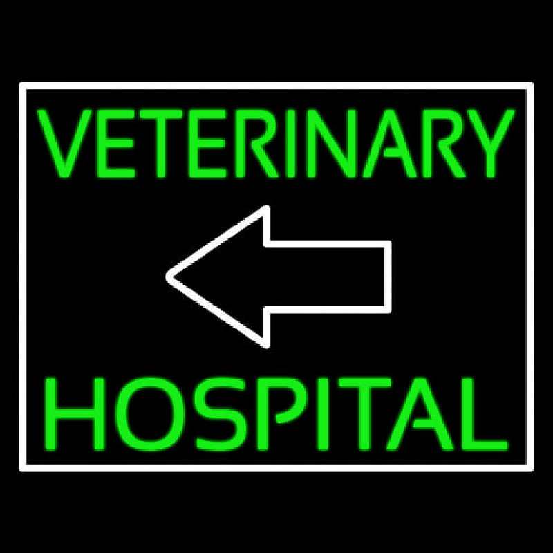 Veterinary Hospital With Arrow Neontábla