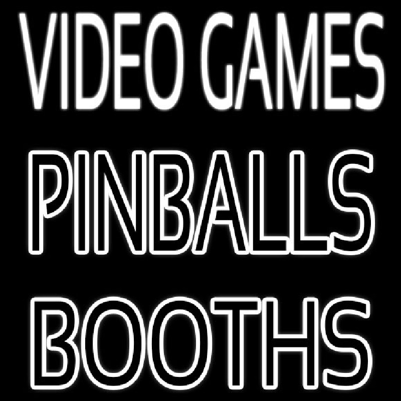 Video Game Pinballs Booths Neontábla