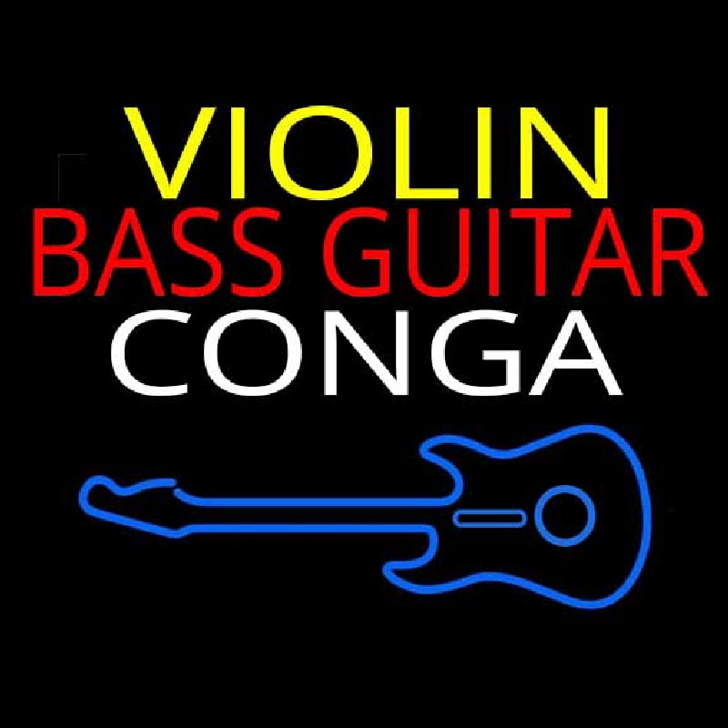 Violin Bass Guitar Conga 1 Neontábla
