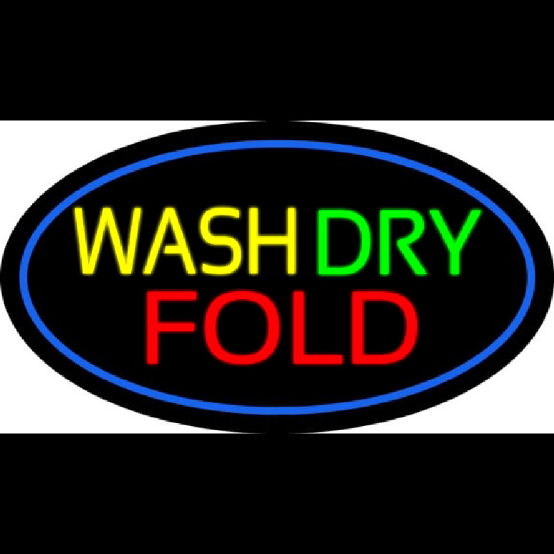 Wash Dry Fold Oval Blue Neontábla