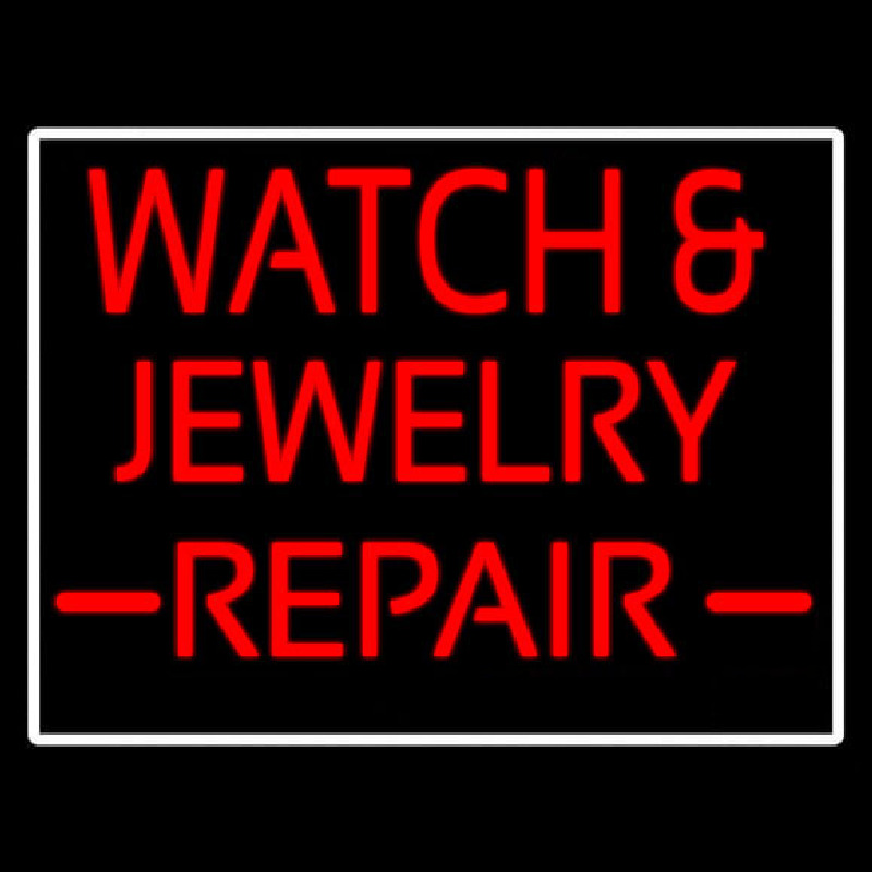 Watch And Jewelry Repair Red Neontábla