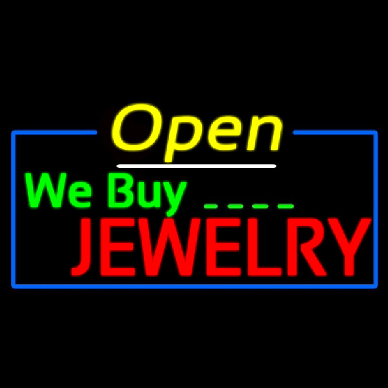 We Buy Jewelry Open Neontábla