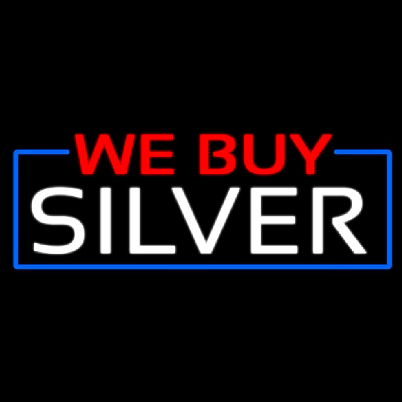 We Buy Silver Block Neontábla