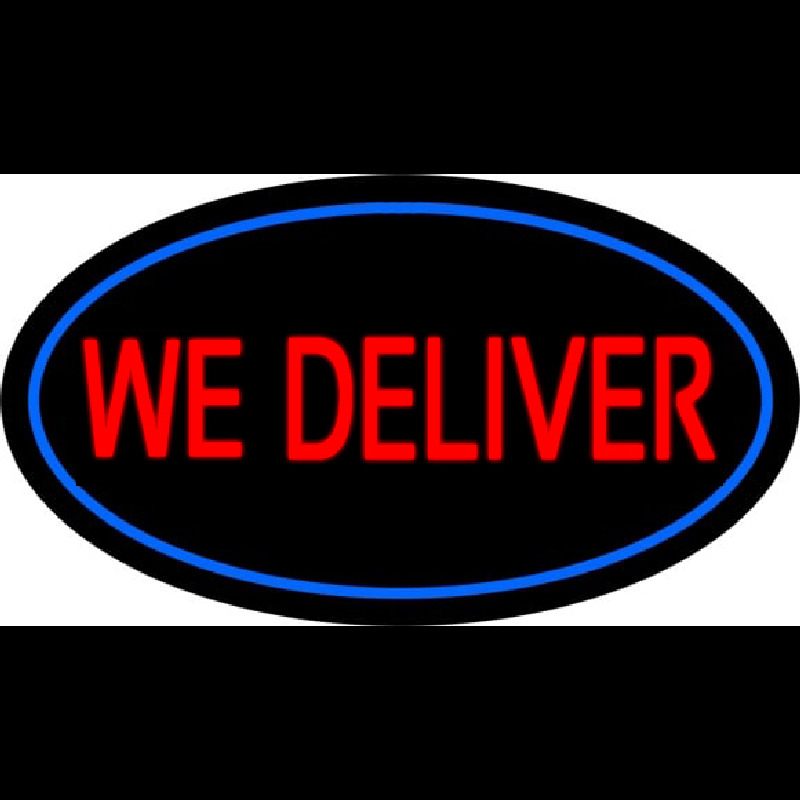 We Deliver Oval Blue Neontábla
