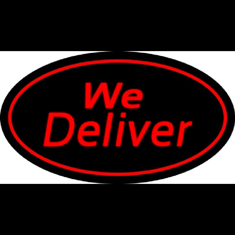 We Deliver Oval Red Neontábla