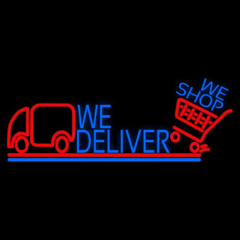 We Deliver With Van Neontábla