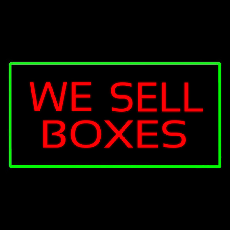 We Sell Bo es Rectangle Green Neontábla