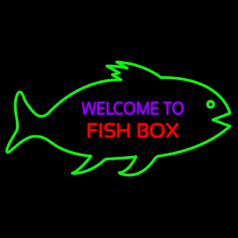 Welcome To Fish Bo  With Green Bo  Neontábla