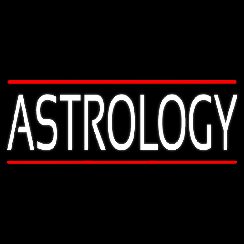 White Astrology Block Red Line Neontábla