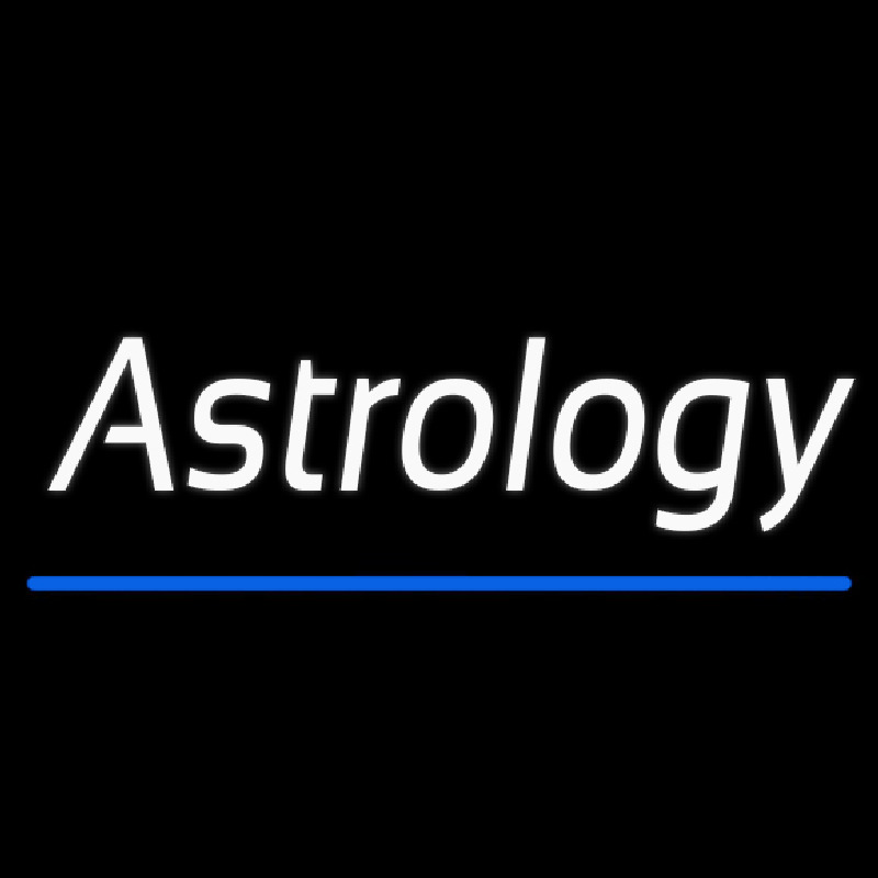 White Astrology Blue Line Neontábla