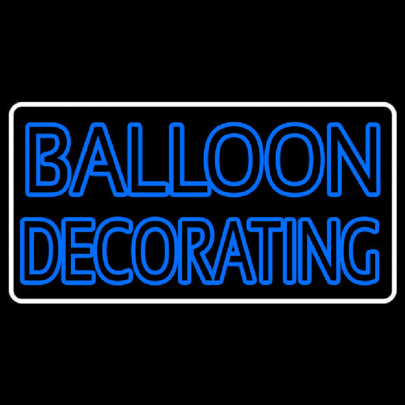 White Border Double Stroke Balloon Decorating Neontábla