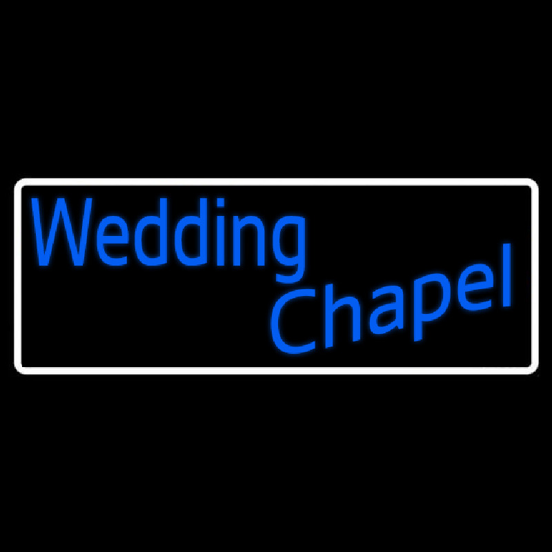 White Border Wedding Chapel Neontábla