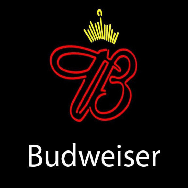 White Budweiser Crown Beer Sign Neontábla