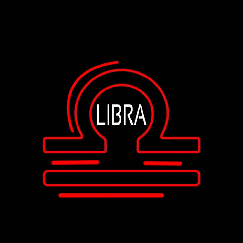 White Libra Zodiac Neontábla