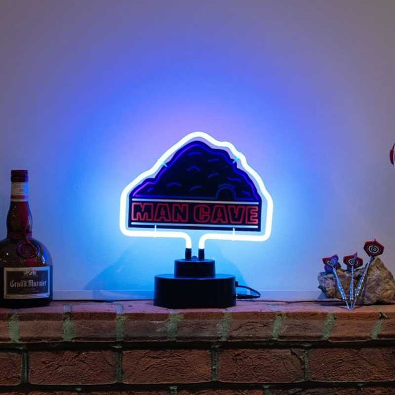 White Mancave Desktop Neontábla