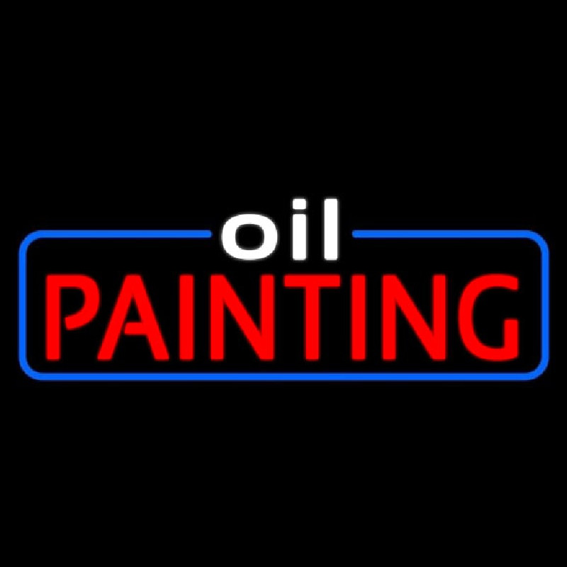 White Oil Red Painting Neontábla