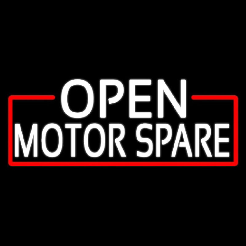 White Open Motor Spare With Red Border Neontábla