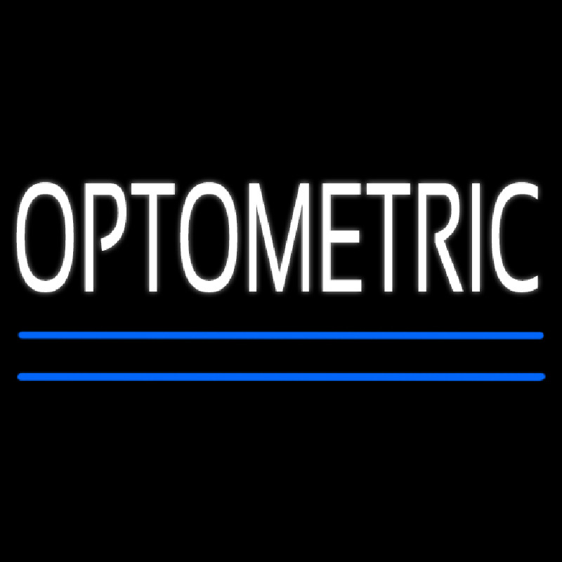 White Optometric Blue Lines Neontábla