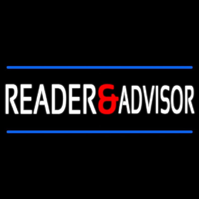 White Reader Advisor And Blue Line Neontábla