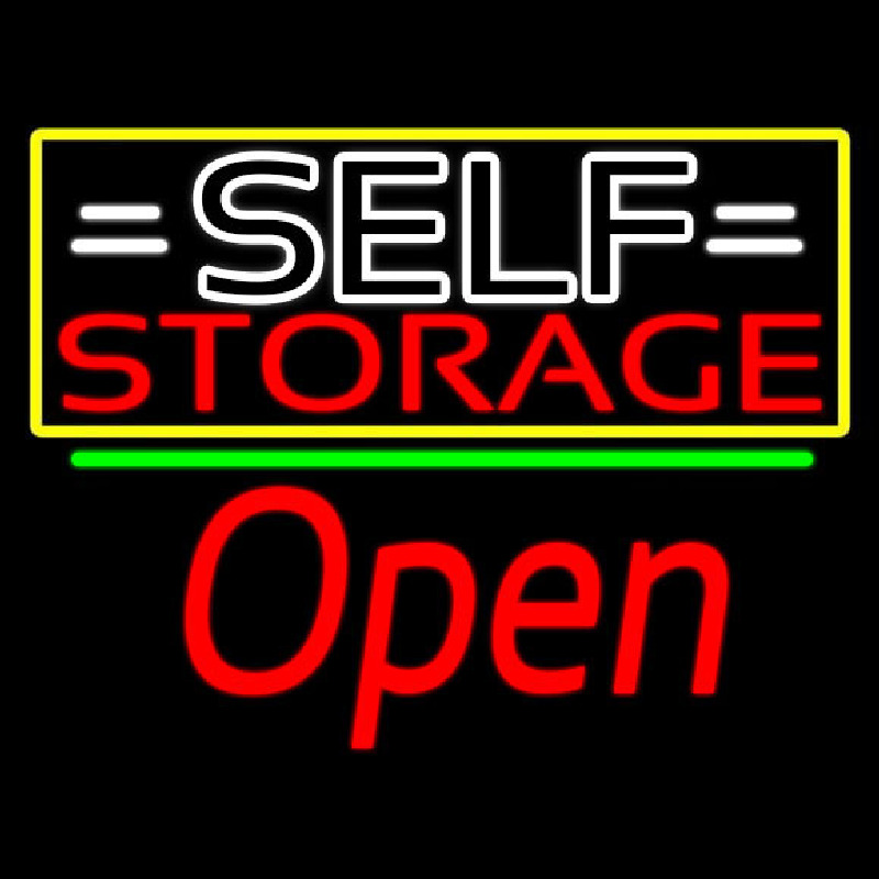 White Self Storage Block With Open 2 Neontábla