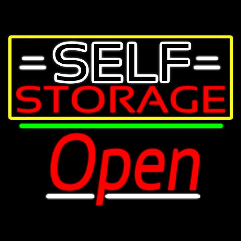 White Self Storage Block With Open 3 Neontábla
