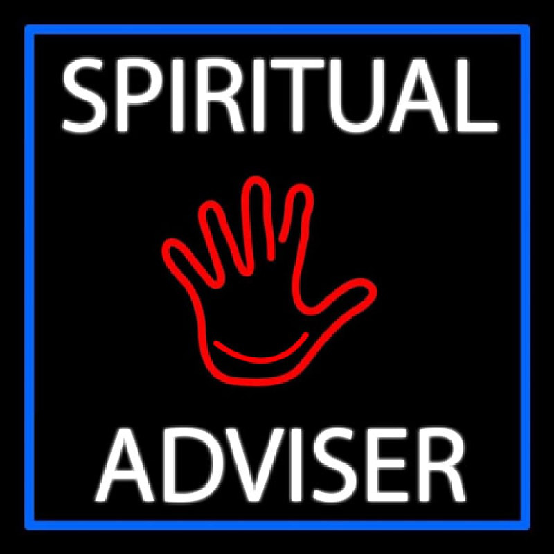 White Spiritual Advisor With Red Palm Neontábla